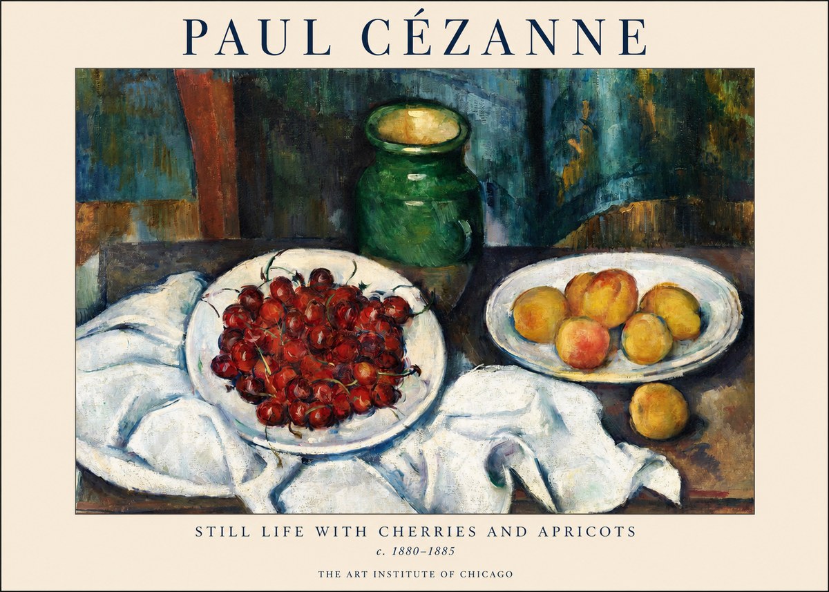 Paul Cézanne Still Life with Cherries and Apricots No1 - Affiche