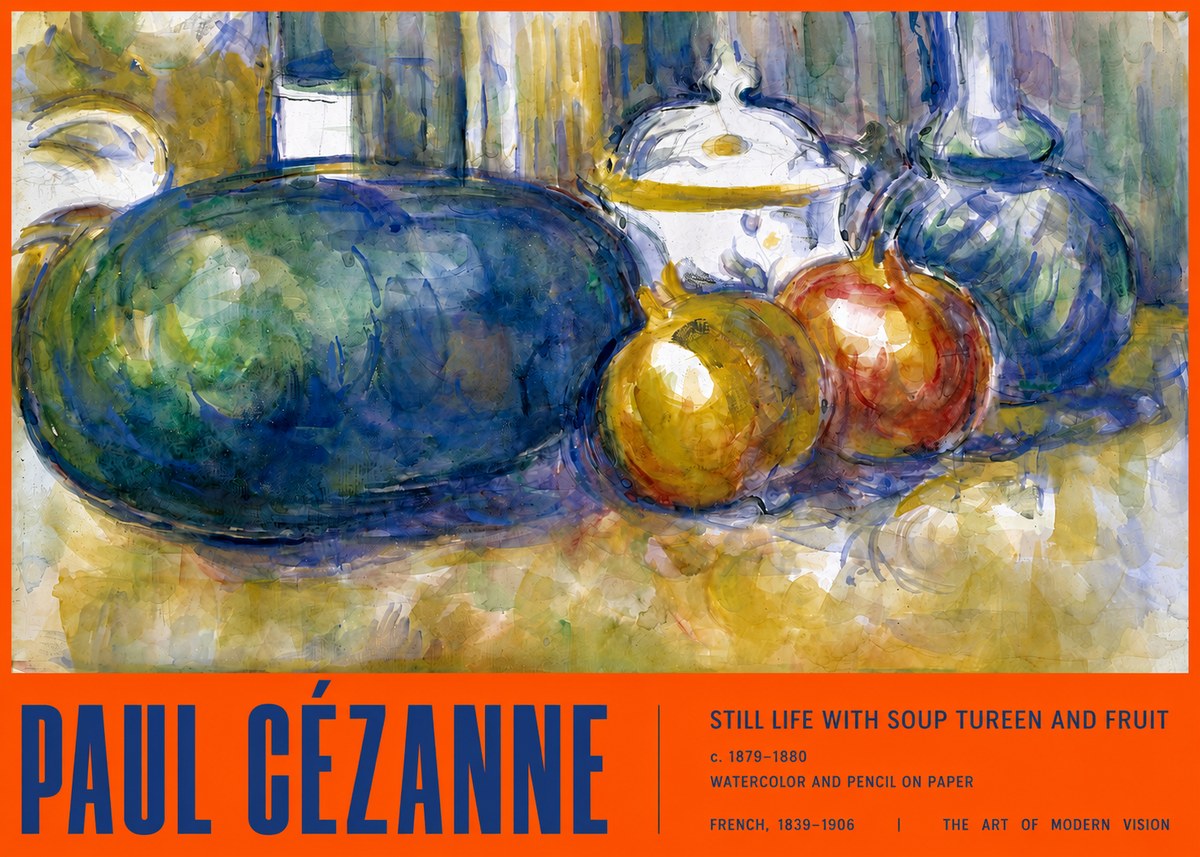 Paul Cézanne Still Life with Apples and Vessels No3 - Affiche