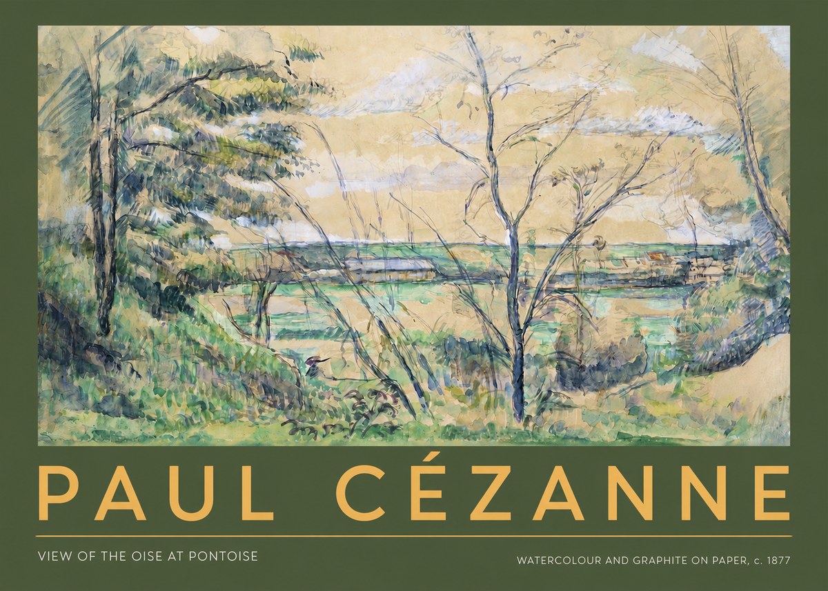 Paul Cézanne View of the Oise at Pontoise I No3 - Affiche