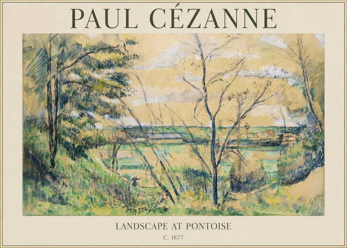 Paul Cézanne View of the Oise at Pontoise I No4 - Affiche