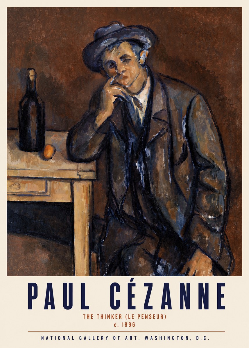 Paul Cézanne The Thinker (Le Penseur) No3 - Affiche