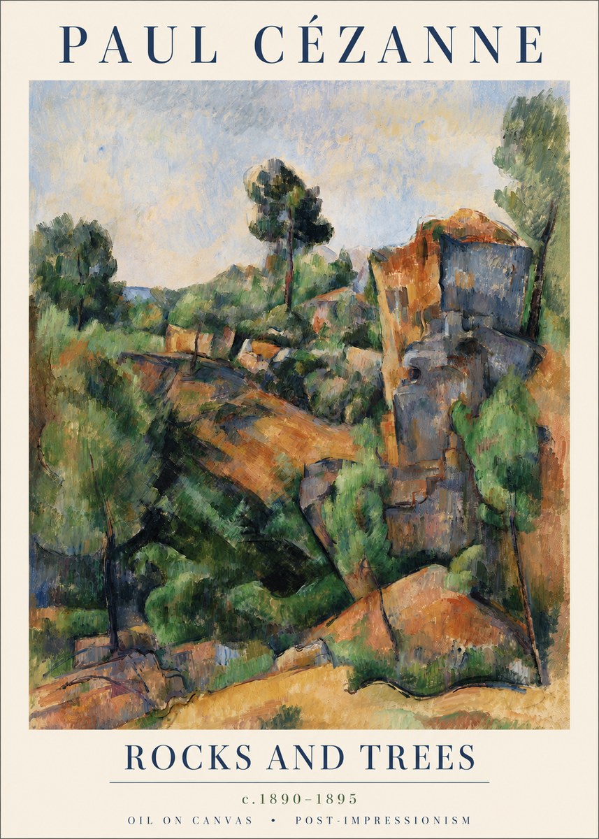 Paul Cézanne Rocks and Trees I No4 - Affiche