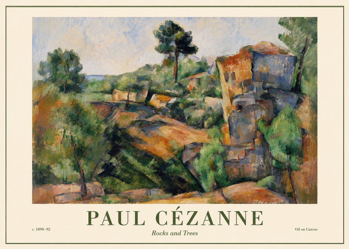 Paul Cézanne Rocks and Trees I No6 - Affiche