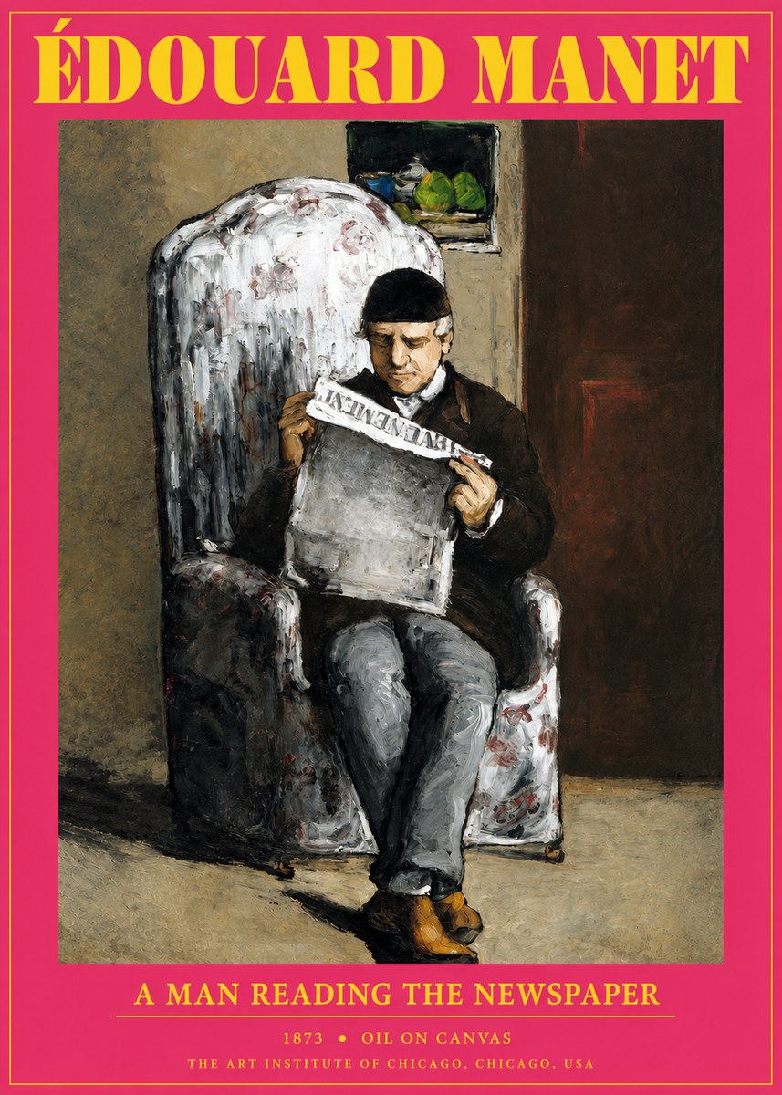 Édouard Manet A Man Reading the Newspaper No2 - Affiche
