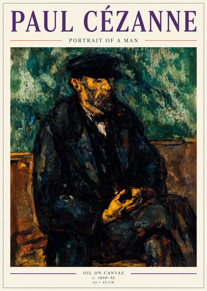 Paul Cézanne Portrait of a Man I No3 - Affiche