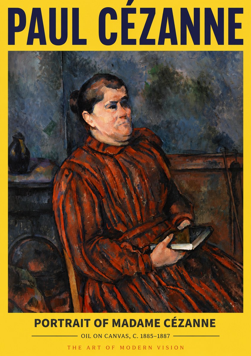 Paul Cézanne Portrait of Madame Cézanne I No3 - Affiche