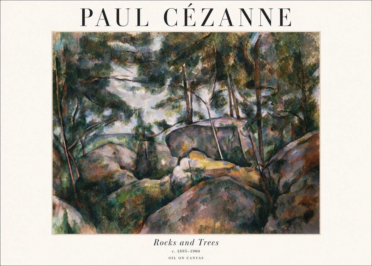 Paul Cézanne Rocks and Trees II No1 - Affiche