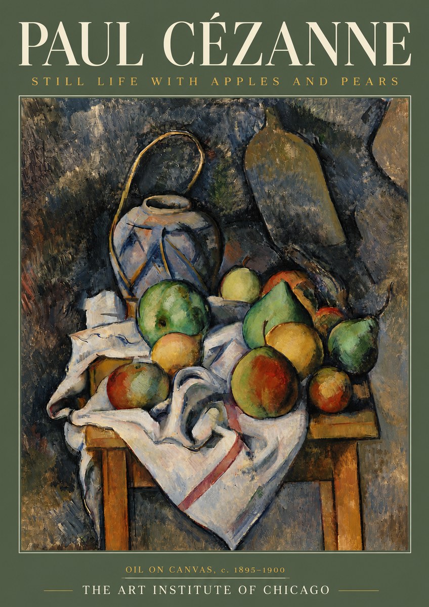 Paul Cézanne Still Life with Apples and Pears No3 - Affiche