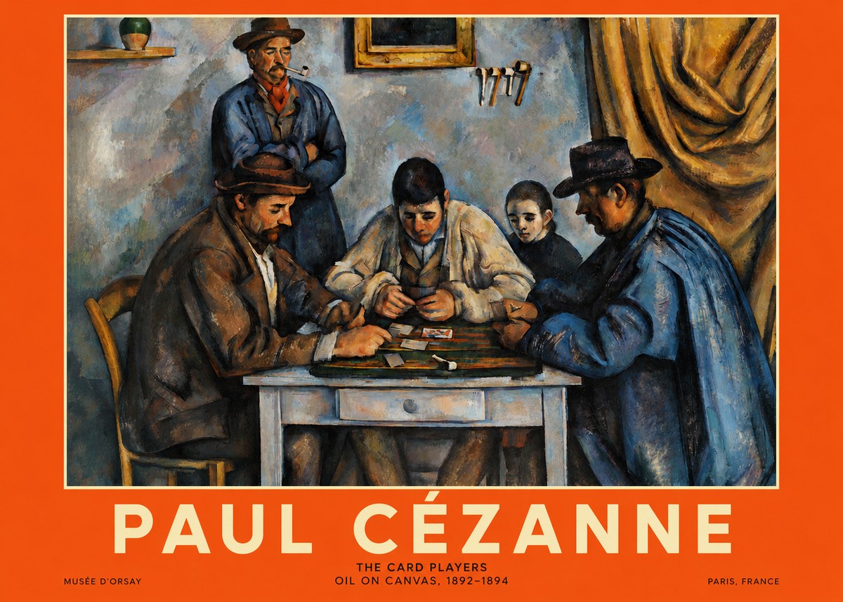 Paul Cézanne The Card Players I No2 - Affiche