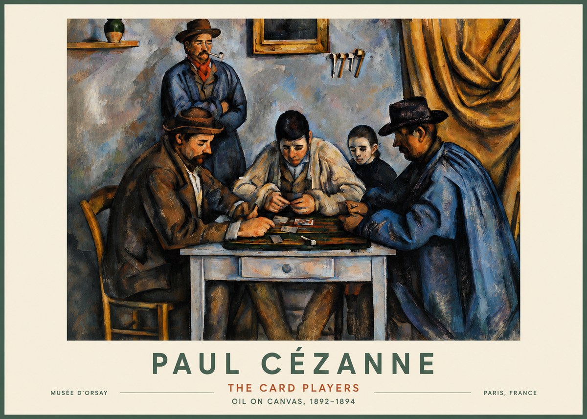 Paul Cézanne The Card Players I No4 - Affiche