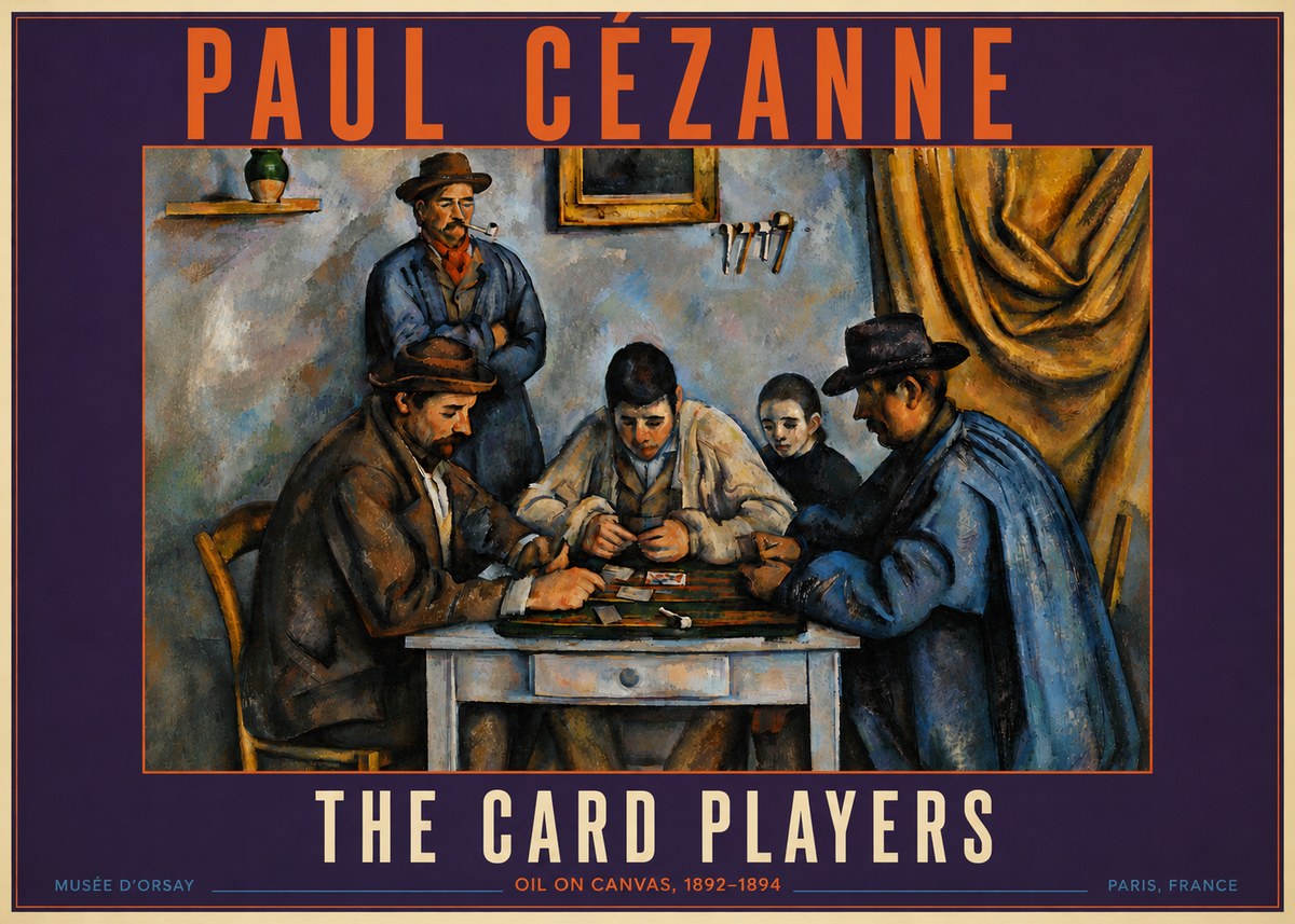 Paul Cézanne The Card Players I No5 - Affiche