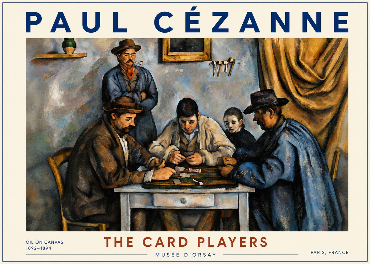 Paul Cézanne The Card Players I No6 - Affiche