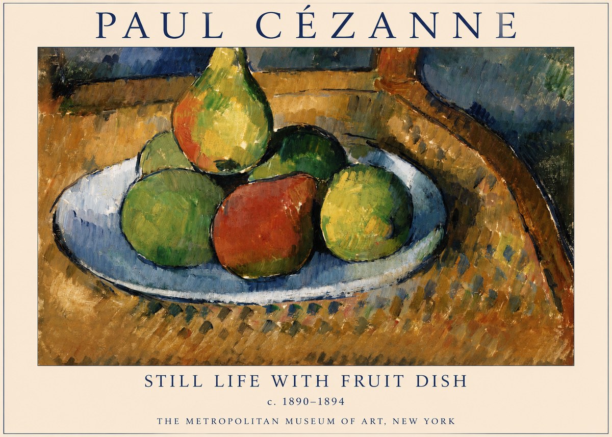 Paul Cézanne Still Life with Fruit Dish No1 - Affiche