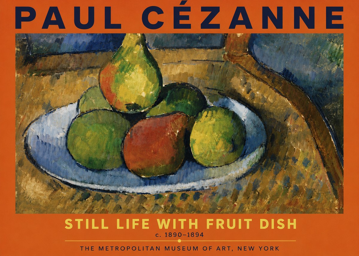 Paul Cézanne Still Life with Fruit Dish No6 - Affiche