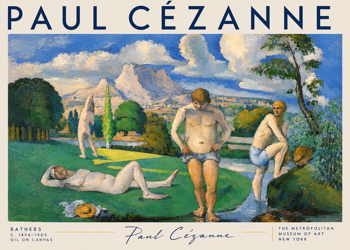 Paul Cézanne Bathers II No3 - Affiche