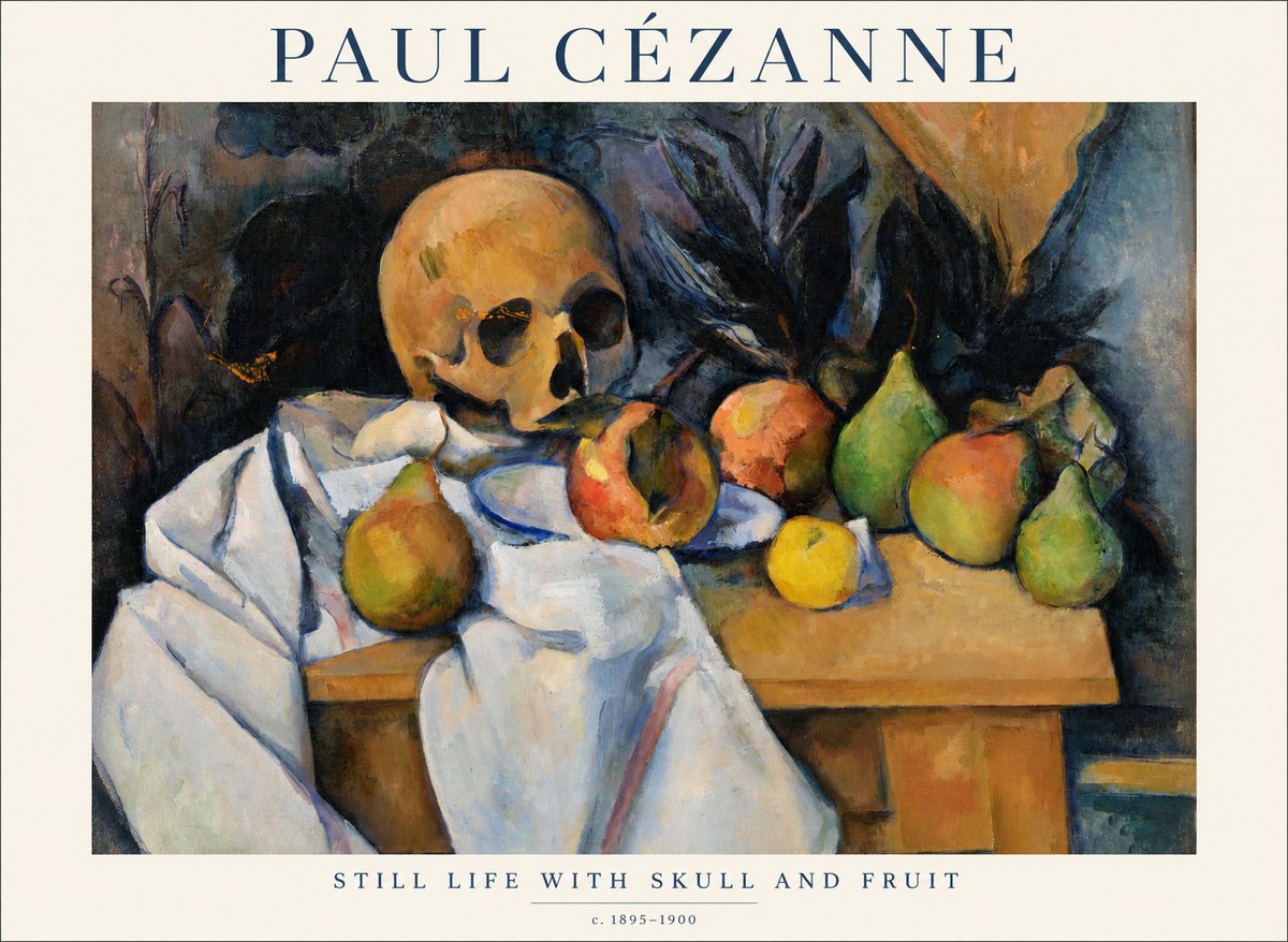 Paul Cézanne Still Life with Skull and Fruit No1 - Affiche