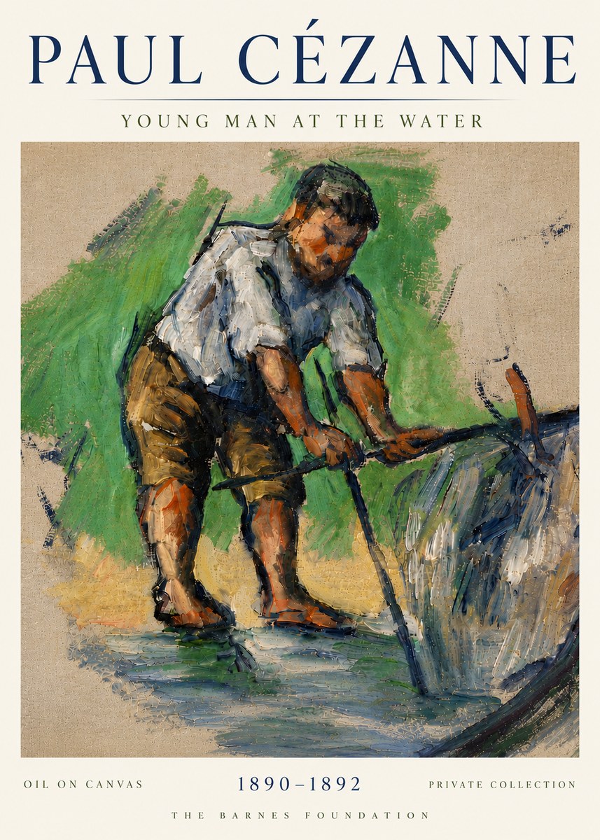 Paul Cézanne Young Man at the Water No6 - Affiche