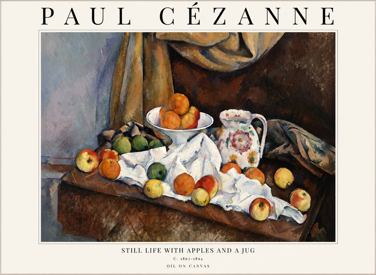 Paul Cézanne Still Life with Apples and a Jug No1 - Affiche