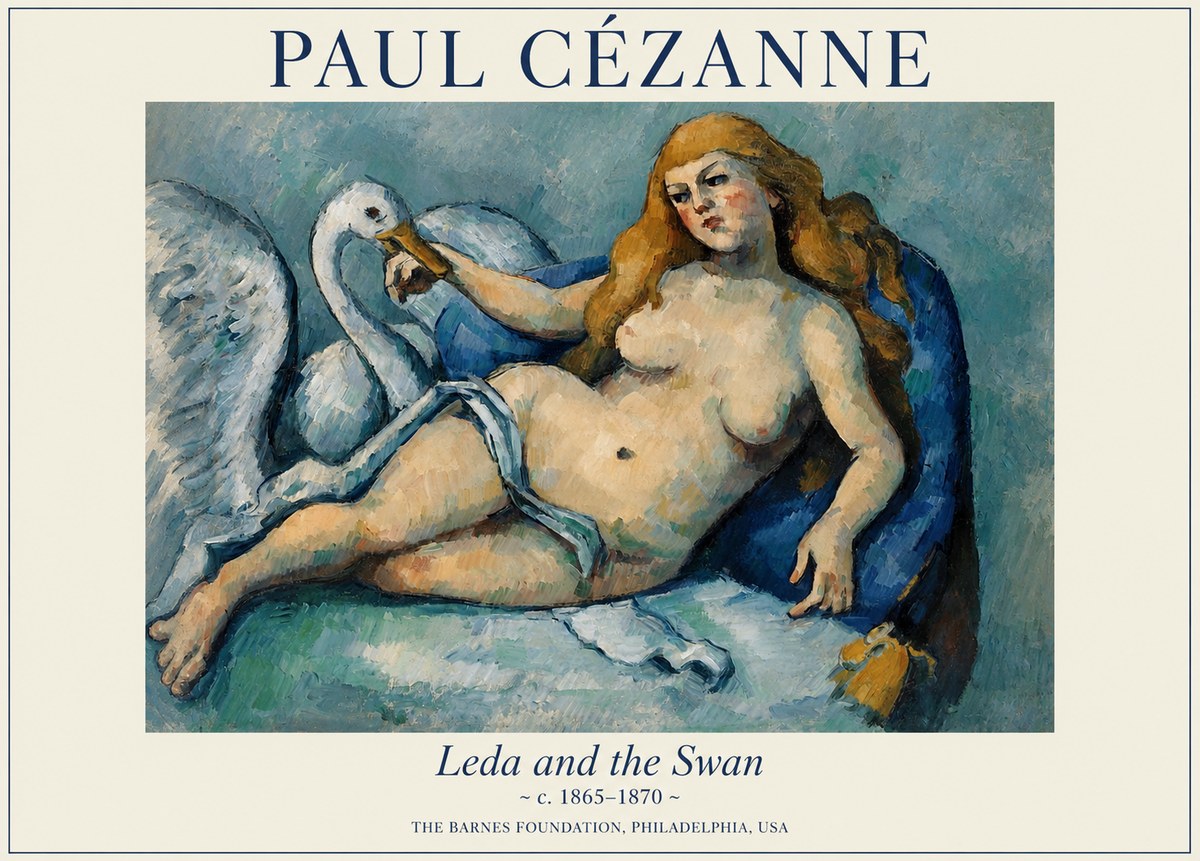 Paul Cézanne Leda and the Swan No1 - Affiche