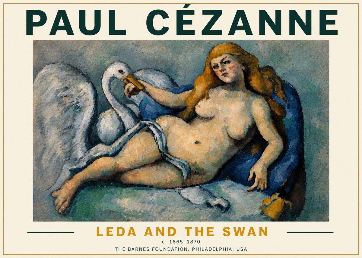 Paul Cézanne Leda and the Swan No5 - Affiche