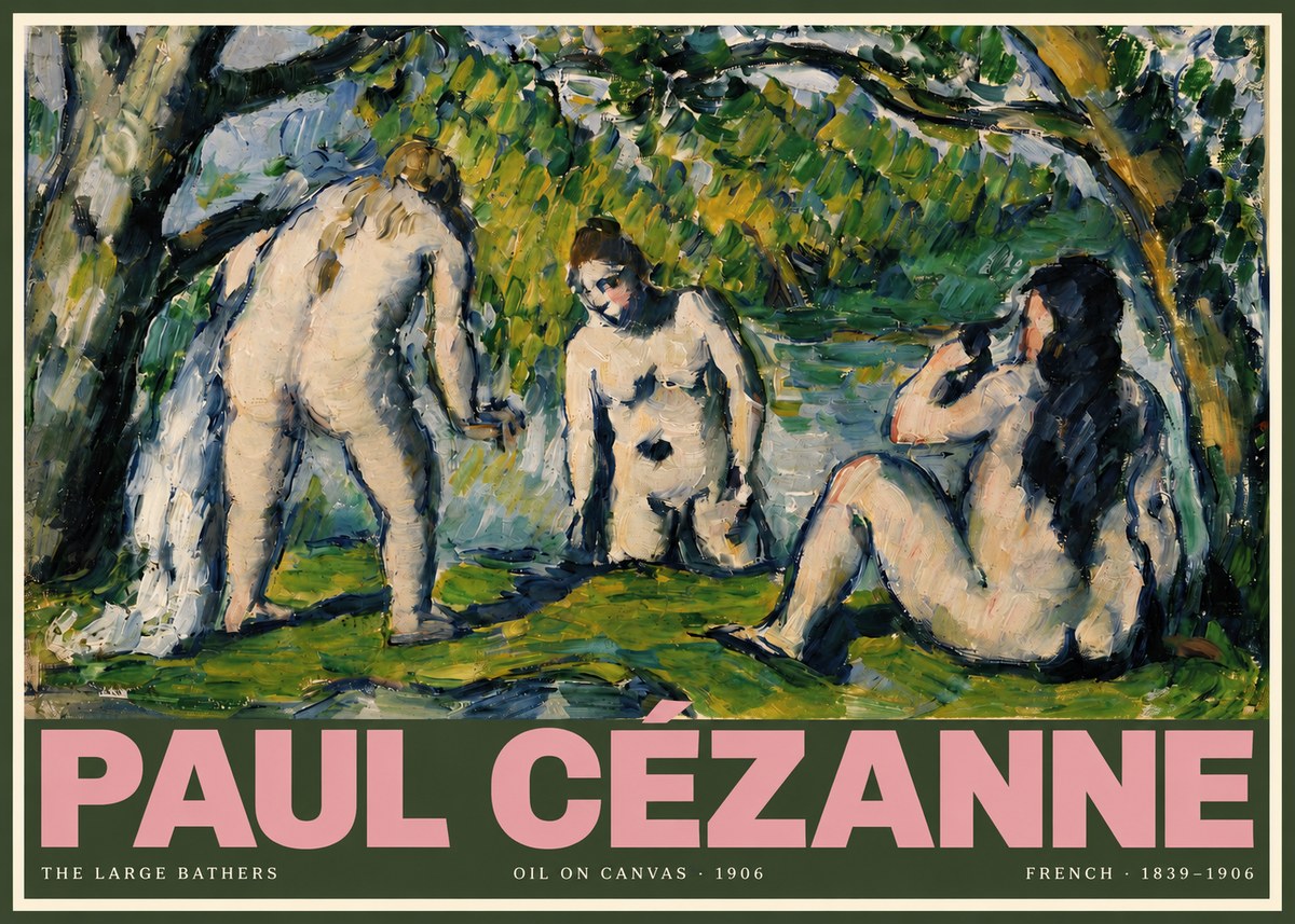 Paul Cézanne The Large Bathers V No2 - Affiche