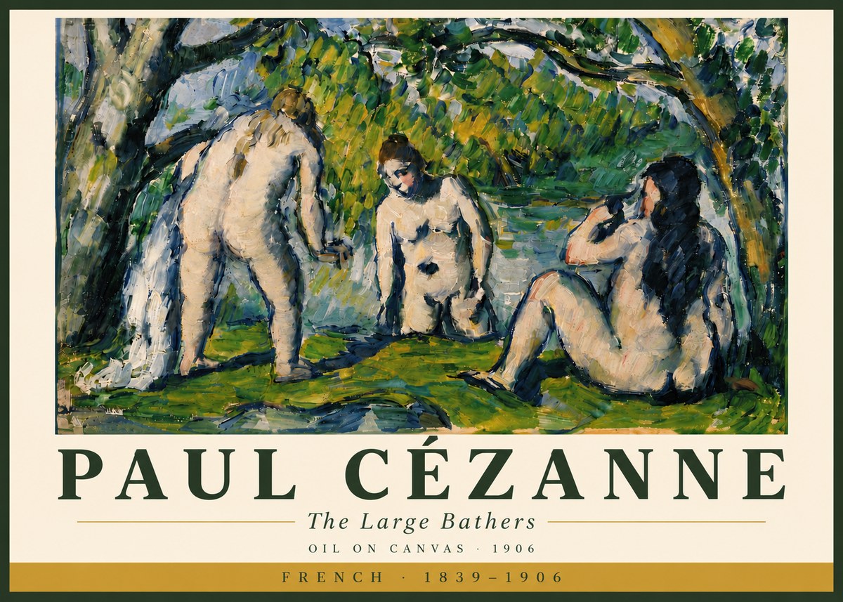 Paul Cézanne The Large Bathers V No5 - Affiche