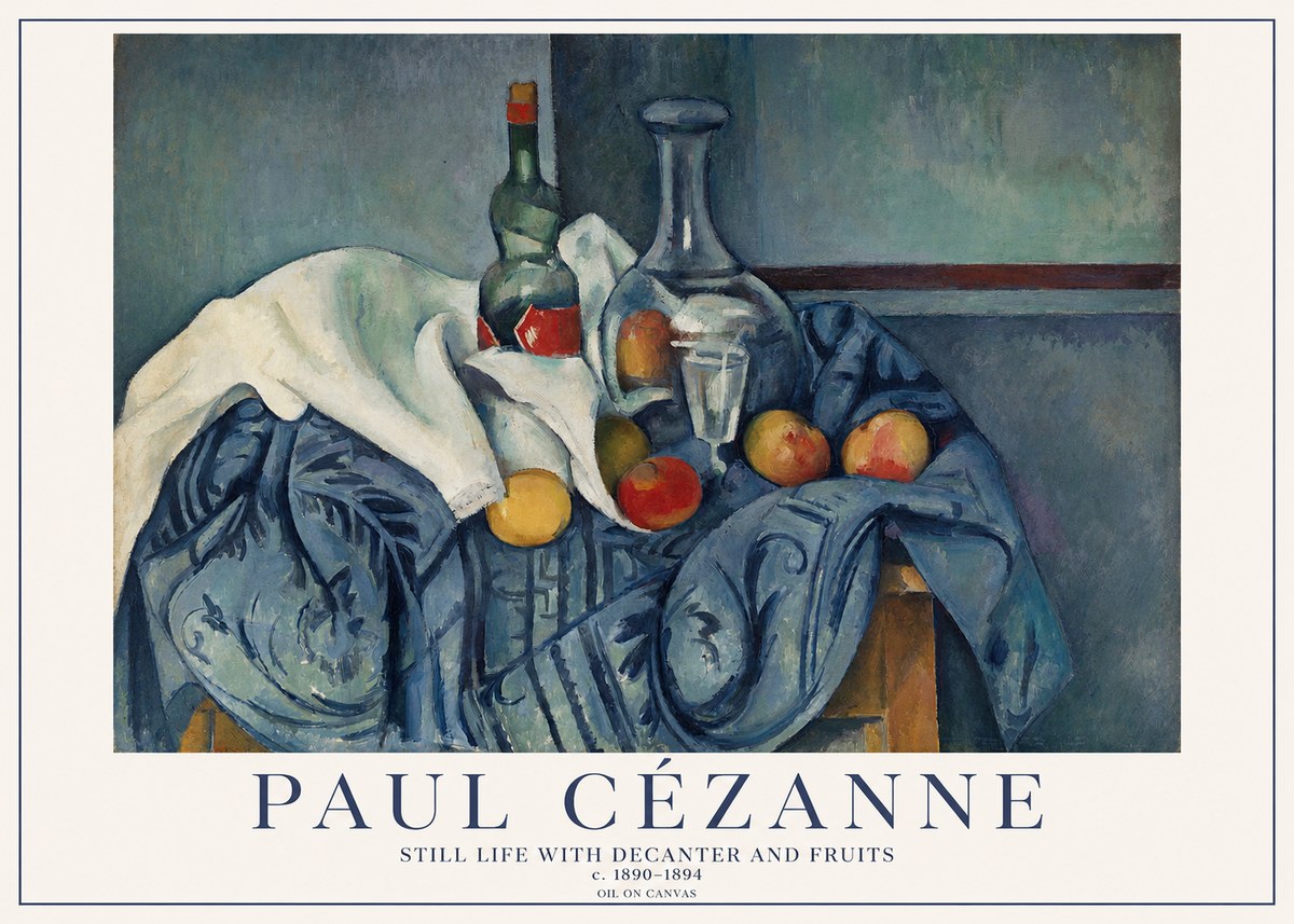 Paul Cézanne Still Life with Decanter and Fruits No1 - Affiche