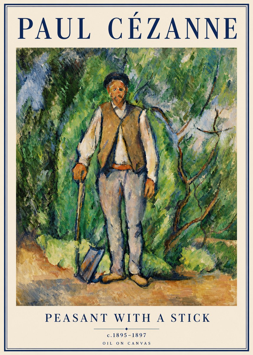 Paul Cézanne Peasant with a Stick No6 - Affiche