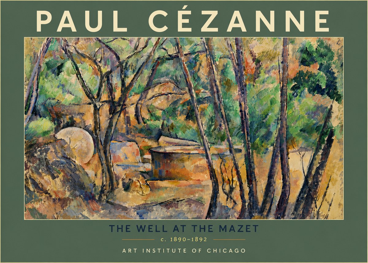 Paul Cézanne The Well at the Mazet No6 - Affiche