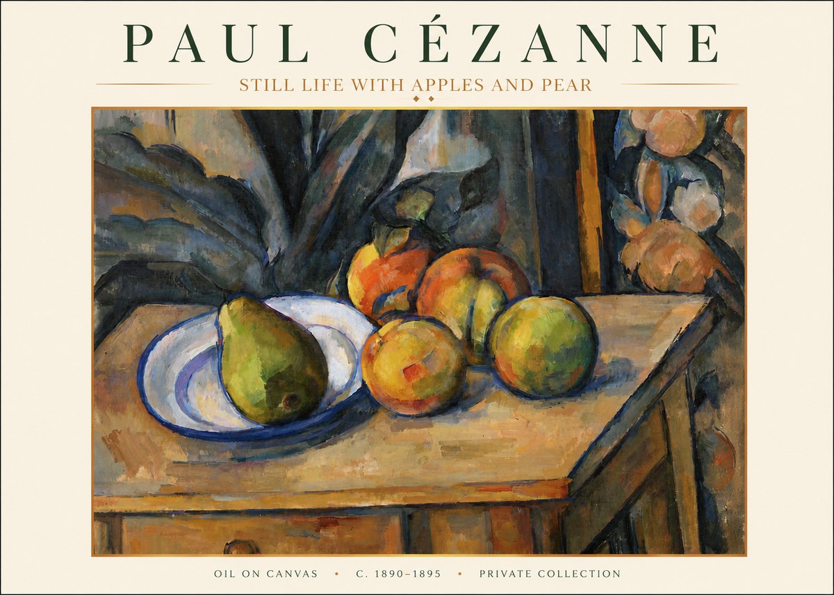 Paul Cézanne Still Life with Apples and Pear No3 - Affiche