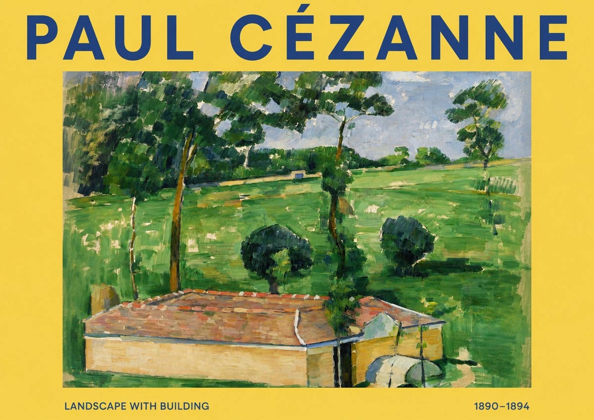 Paul Cézanne Landscape with Building No2 - Affiche
