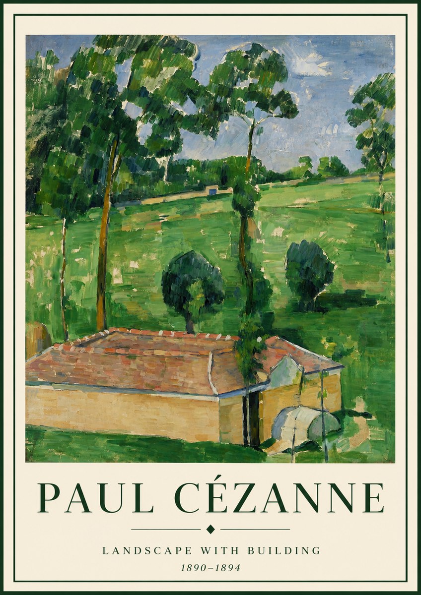 Paul Cézanne Landscape with Building No3 - Affiche