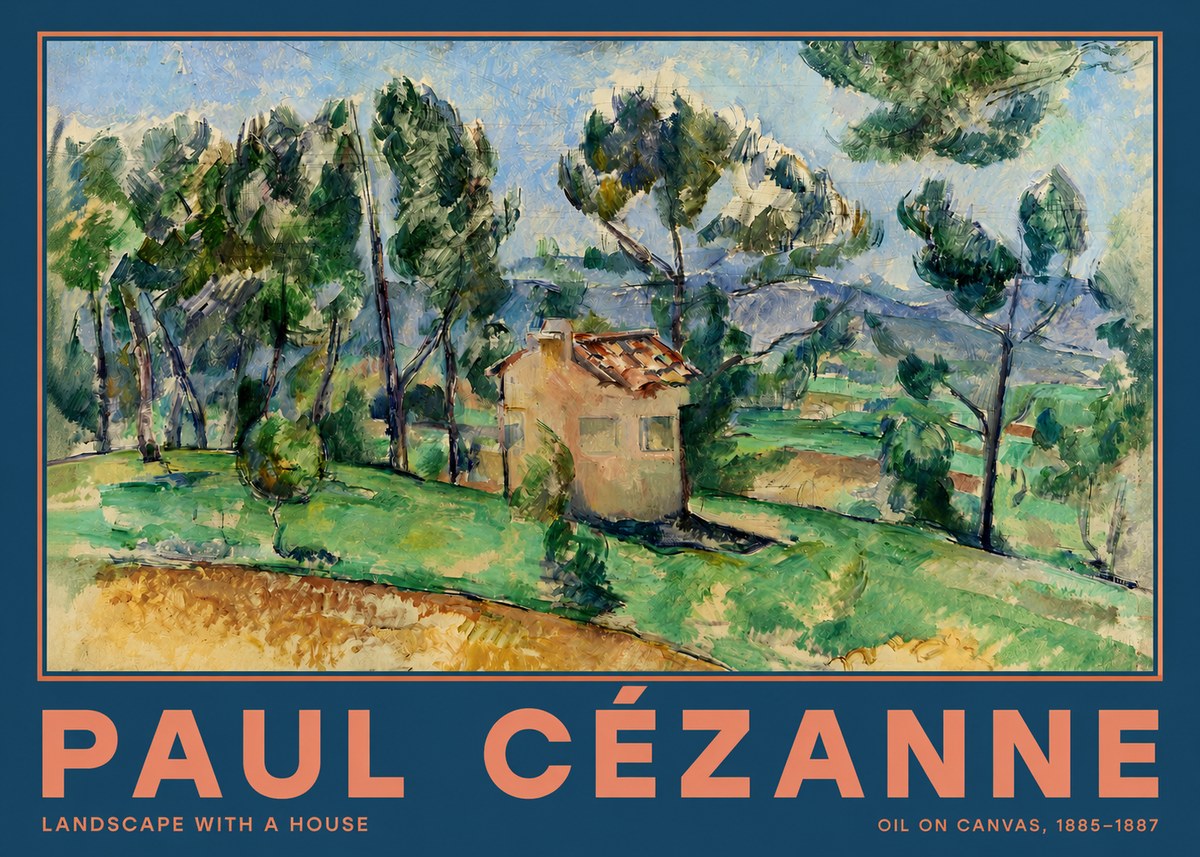 Paul Cézanne Landscape with a House No2 - Affiche