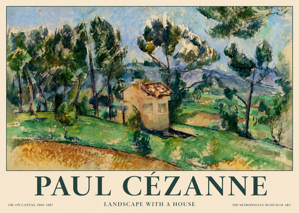 Paul Cézanne Landscape with a House No3 - Affiche