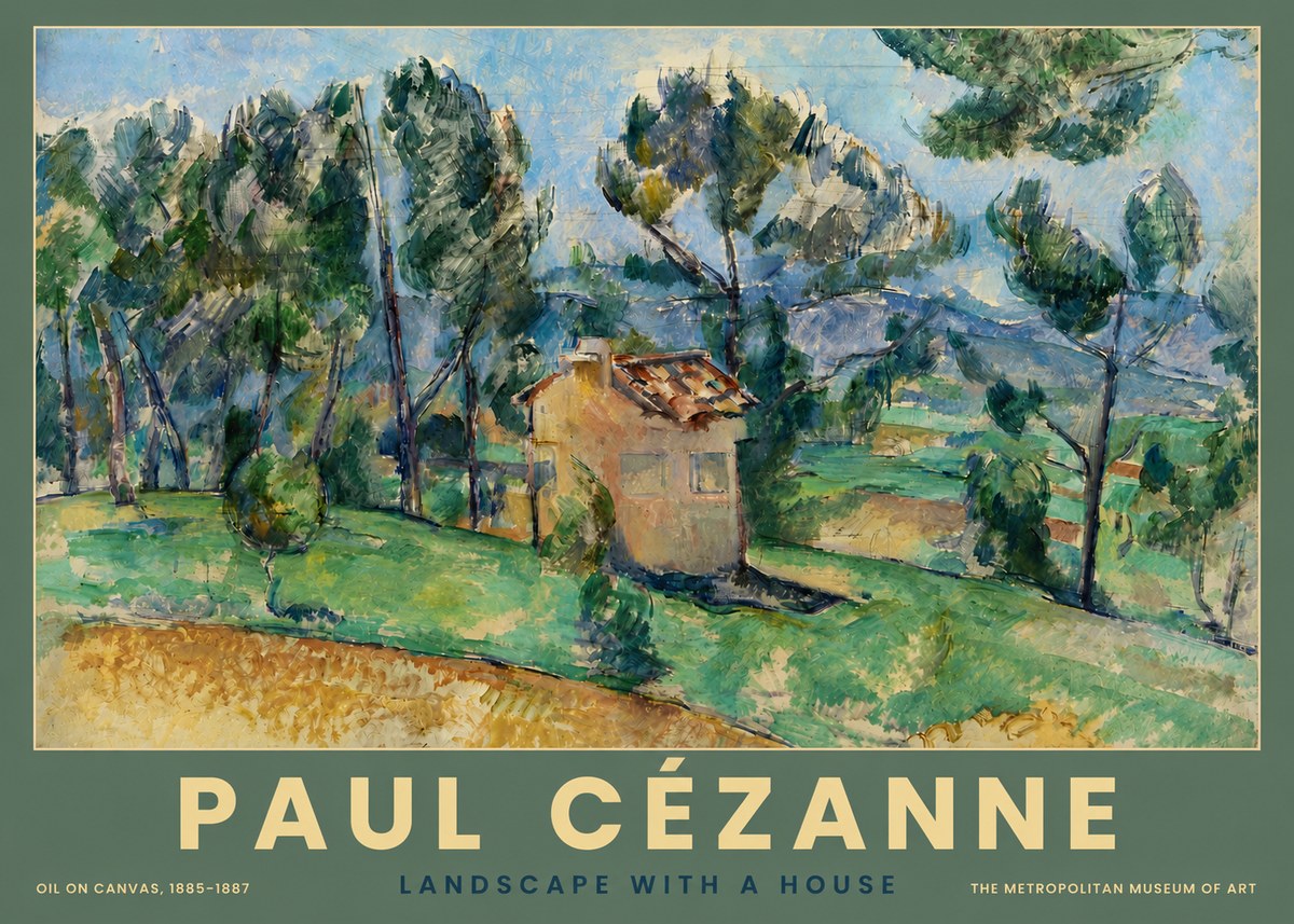 Paul Cézanne Landscape with a House No4 - Affiche