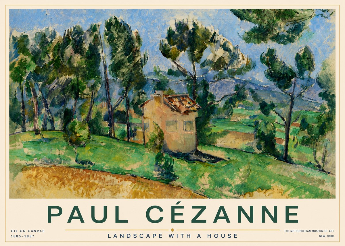 Paul Cézanne Landscape with a House No5 - Affiche