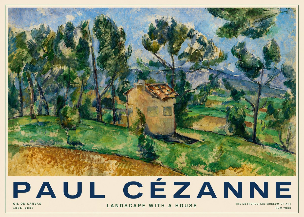 Paul Cézanne Landscape with a House No6 - Affiche