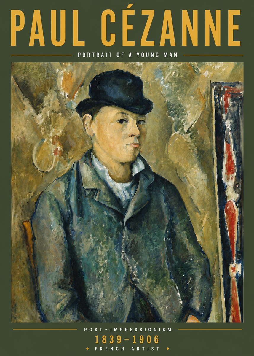 Paul Cézanne Portrait of a Young Man No6 - Affiche