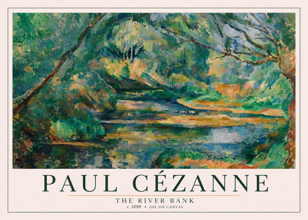 Paul Cézanne The River Bank No3 - Affiche