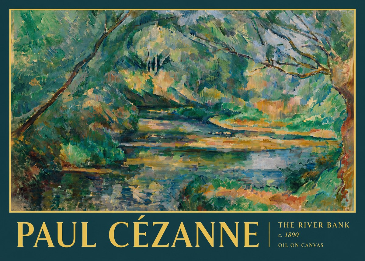 Paul Cézanne The River Bank No4 - Affiche