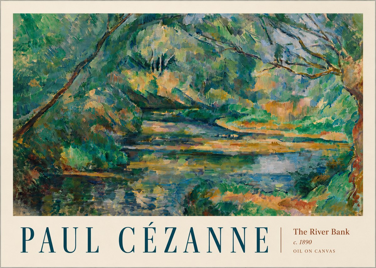 Paul Cézanne The River Bank No5 - Affiche