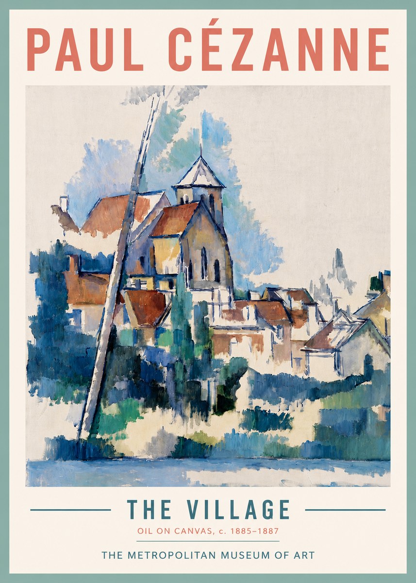 Paul Cézanne The Village II No3 - Affiche