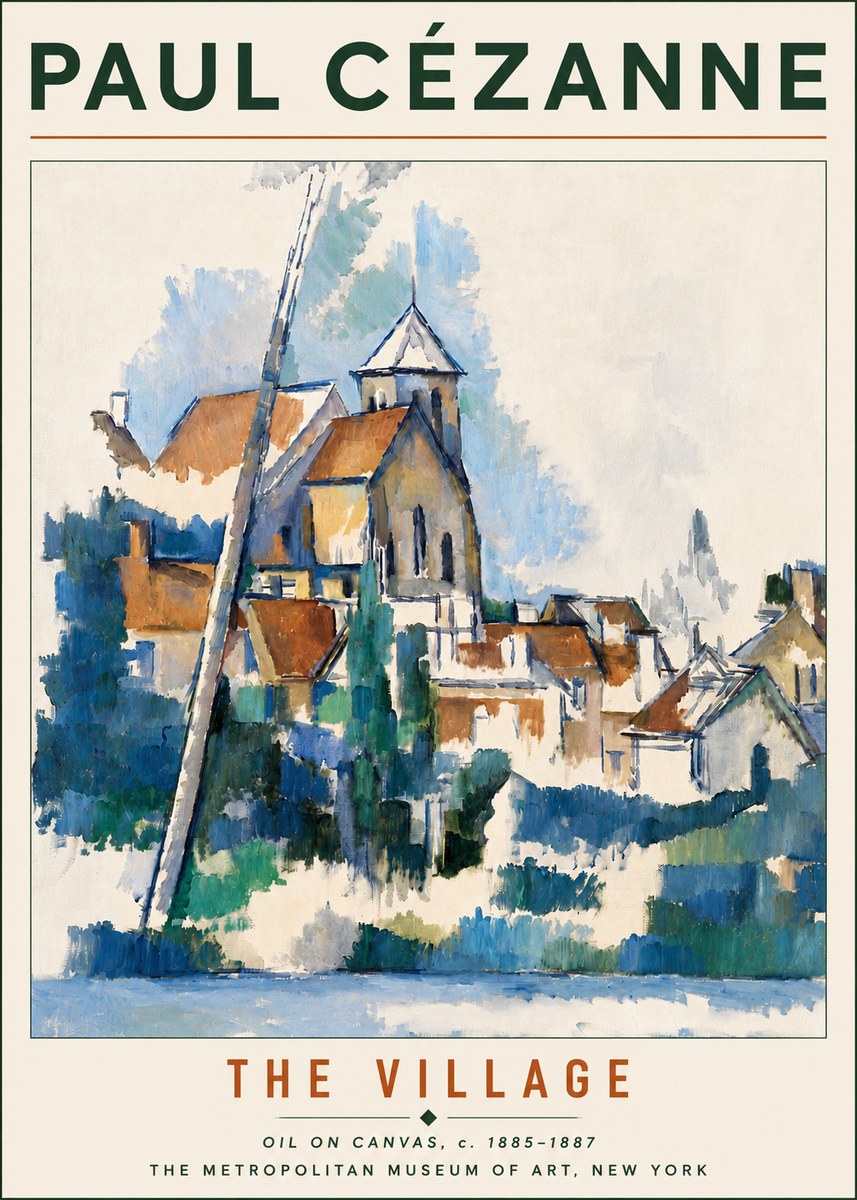 Paul Cézanne The Village II No5 - Affiche