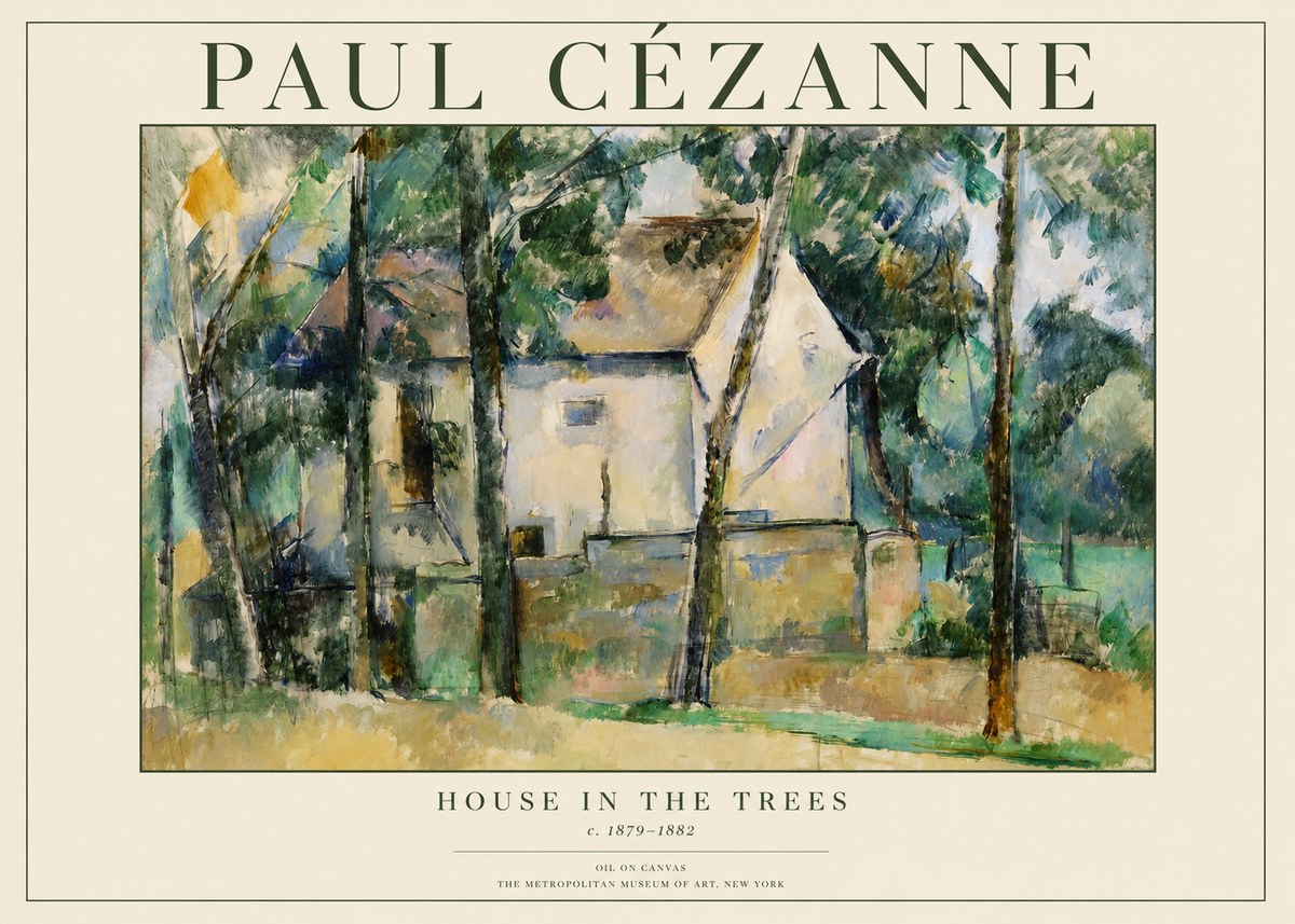 Paul Cézanne House in the Trees No1 - Affiche