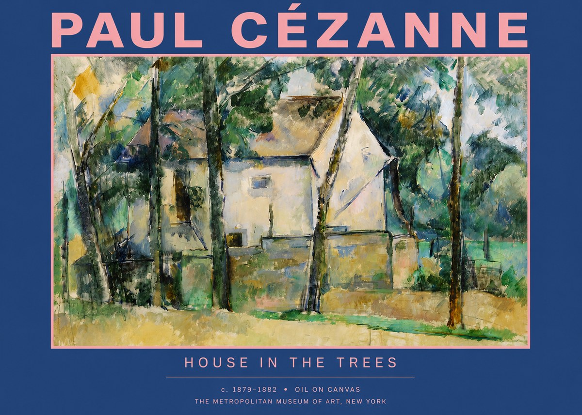 Paul Cézanne House in the Trees No2 - Affiche