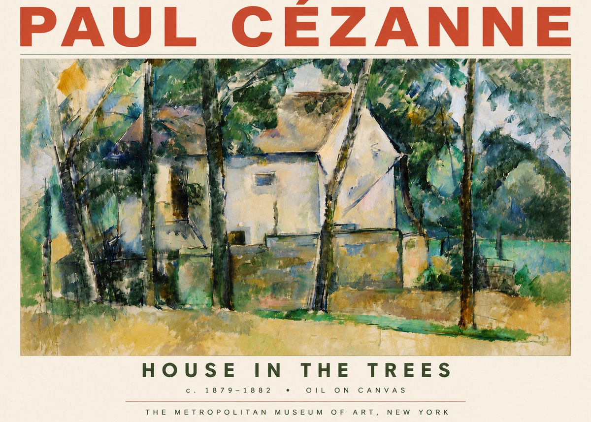 Paul Cézanne House in the Trees No3 - Affiche
