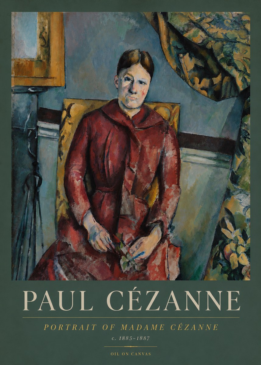 Paul Cézanne Portrait of Madame Cézanne II No3 - Affiche