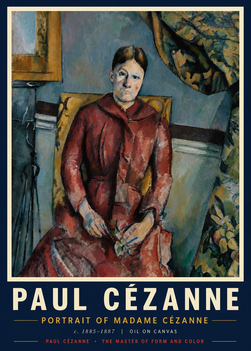 Paul Cézanne Portrait of Madame Cézanne II No5 - Affiche