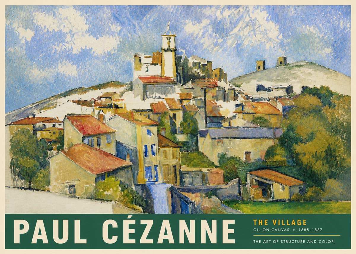 Paul Cézanne The Village III No3 - Affiche