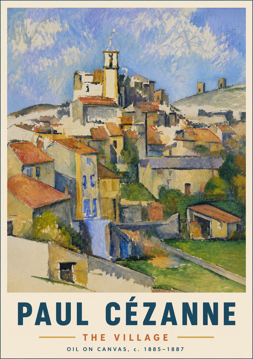 Paul Cézanne The Village III No6 - Affiche